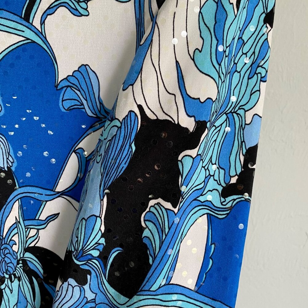 MSK Full Zip Lightweight Jacket Blue White Black with Sequins Large NEW NWT - Picture 12 of 15
